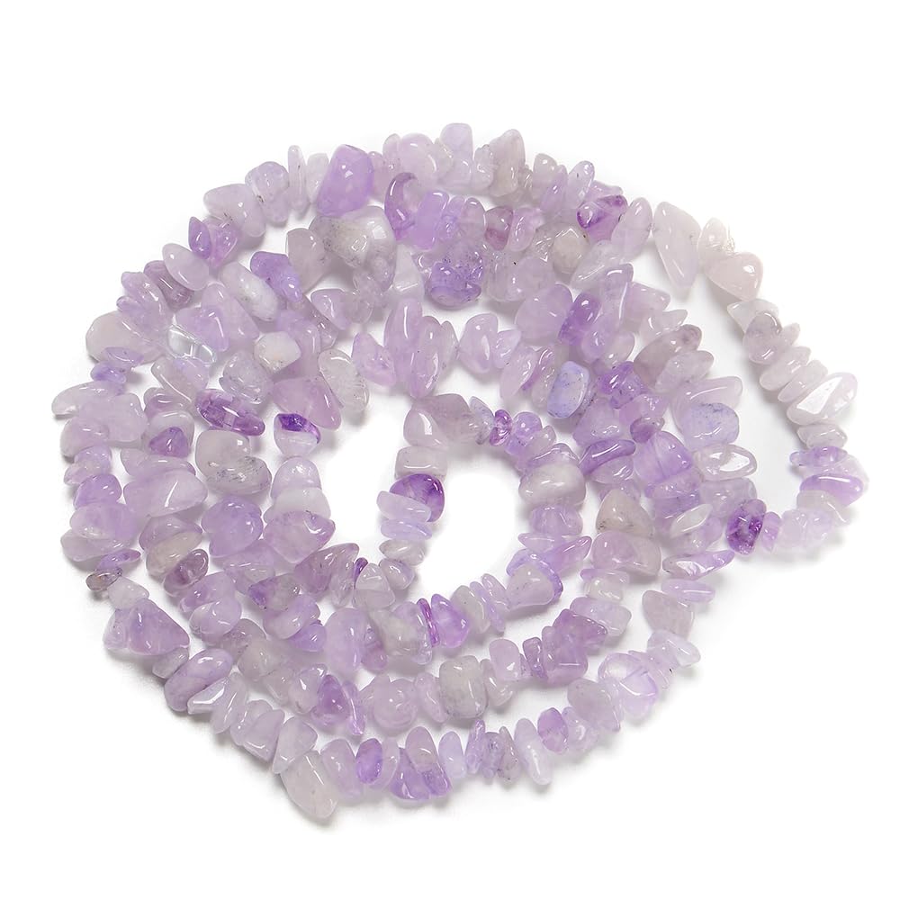 PLTbeads Gemstone Chips Natural Purple Jade Crystal 3-5mm Healing Crystals Waist Bracelets Necklace Kit Irregular Stone DIY Crafts Design Jewelry Making Approxi 32 inch