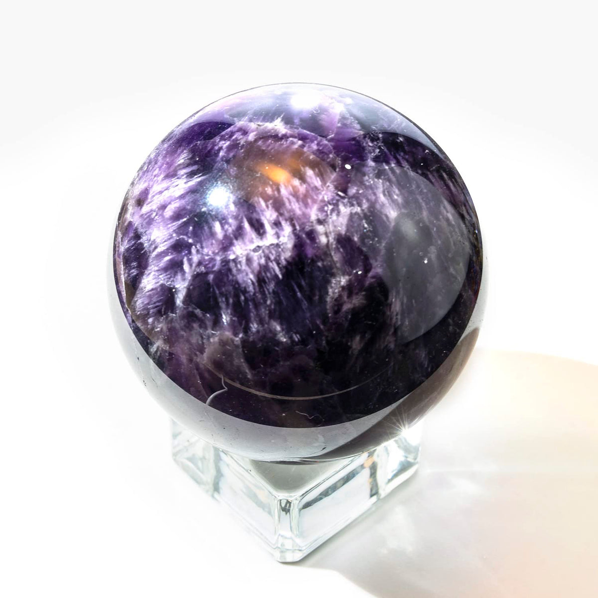 4-5cm/1.57-1.96inch Natural Amethyst Sphere Crystal Ball Hand Polished Decorative Sphere Healing Crystals Ball Healing Stone Crafts Fengshui Home Decoration Collect Gifts (40-50mm, Amethyst)