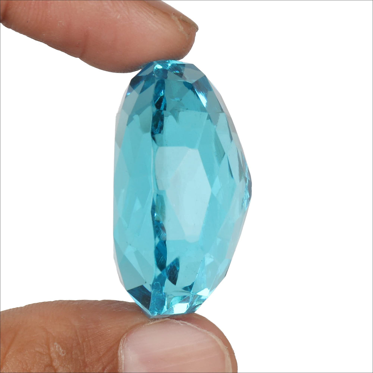 GEMHUB Loose Gemstones Beads for Jewelry Making 98.50 CT Brazilian Blue Topaz Oval Shaped Beads for Bracelets