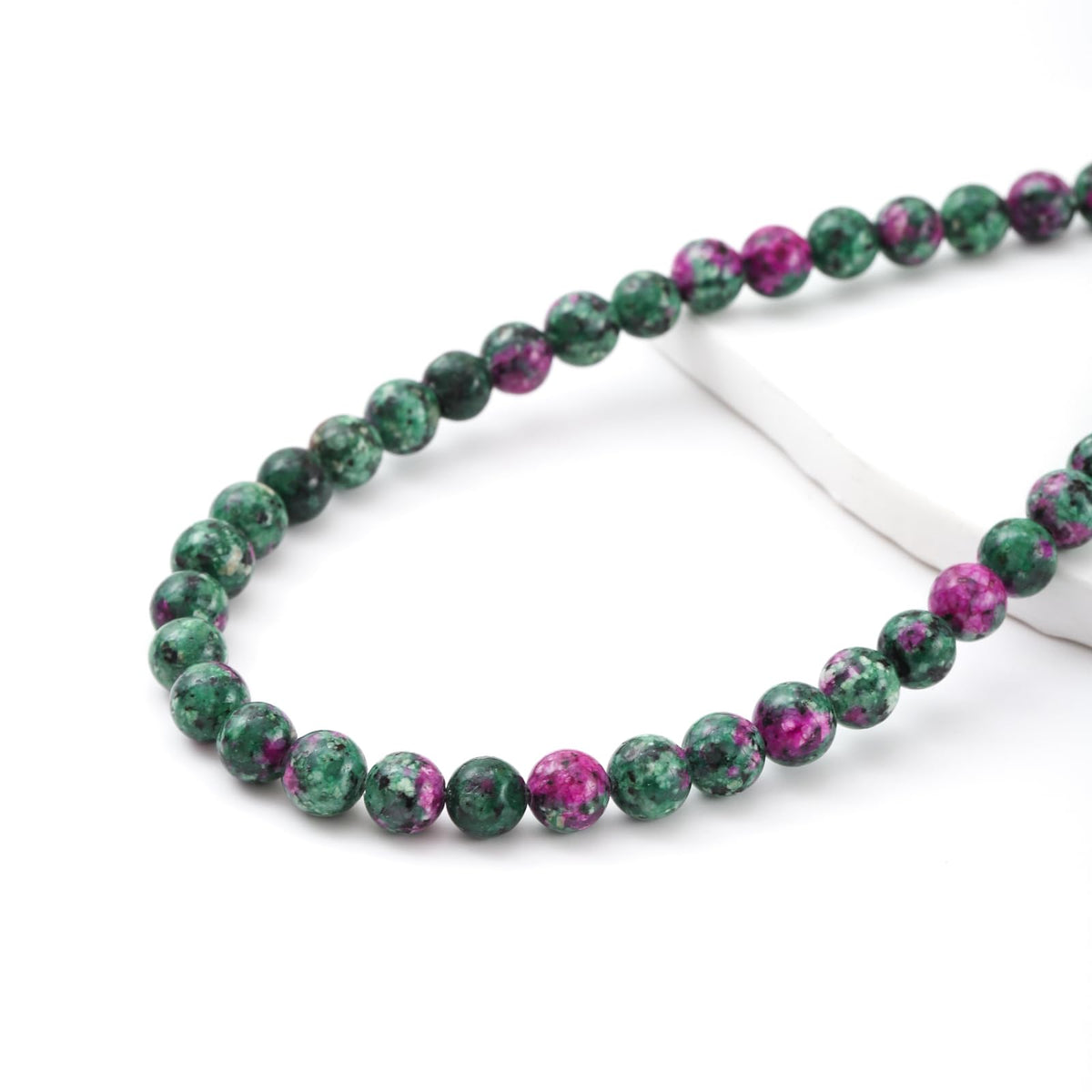 10mm 38pcs DIY Natural Ruby Zoisite Stone Beads Round Healing Crystal Gemstone Loose Beads for Jewelry Making Handmade Bracelet Necklace