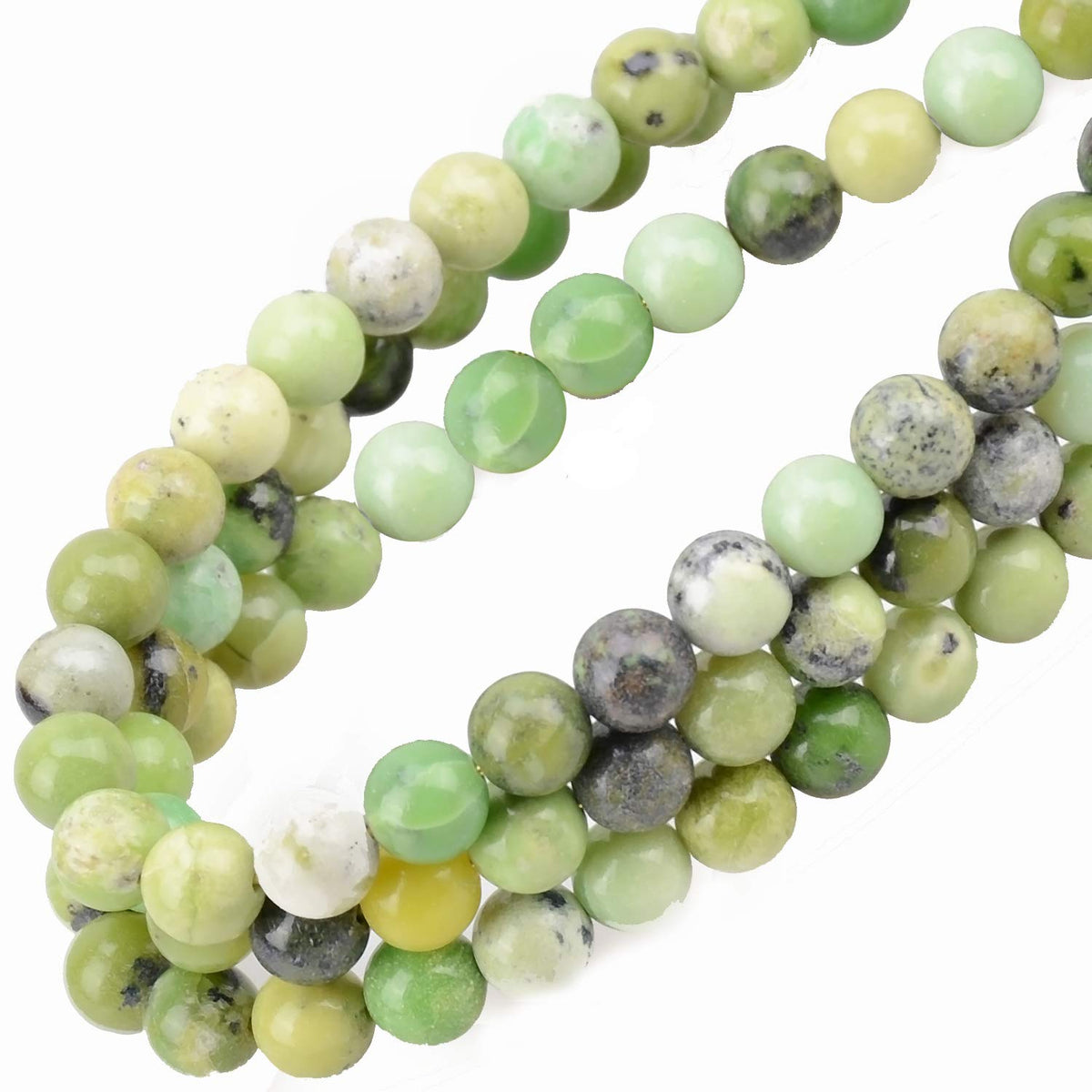 100Pcs Natural Crystal Beads Stone Gemstone Round Loose Energy Healing Beads with Free Crystal Stretch Cord for Jewelry Making (Australian Chrysoprase, 6MM)
