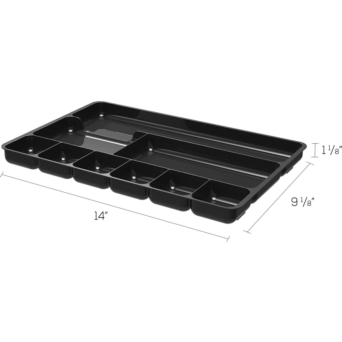 Deflecto 38104 Sustainable Office Desktop Organizer, 1" x 14" x 9", Black