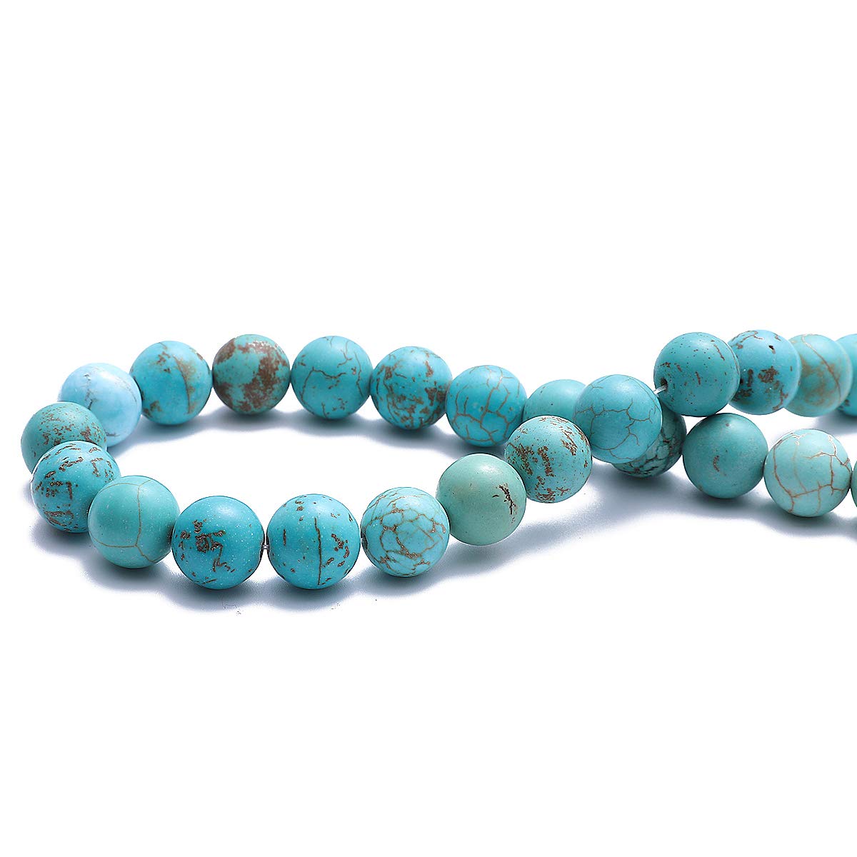 BEADIA Natural Blue Turquoise Stone Round Loose Semi Gemstone Beads for Jewelry Making 4MM 89PCS
