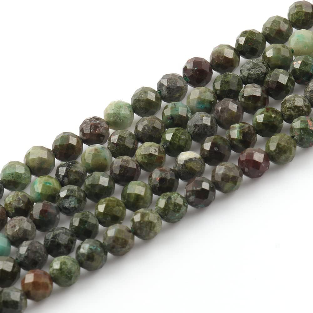 Song Xi 90pcs 4mm Natural Dragon Blood Gemstone Beads Faceted Round Loose Stone Beads for Jewelry Making
