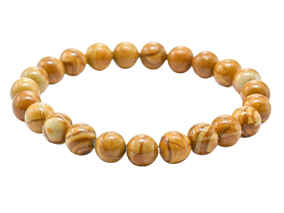 Amazing Gemstone Crystal Bracelet for Women Men's Gifts - Protection Healing Crystal Bracelet - 8mm Gemstone Beaded Stretchable Bracelet Pulseras Para Hombres Mujer Stocking Stuffers Mothers Day Gift (Yellow Jasper)