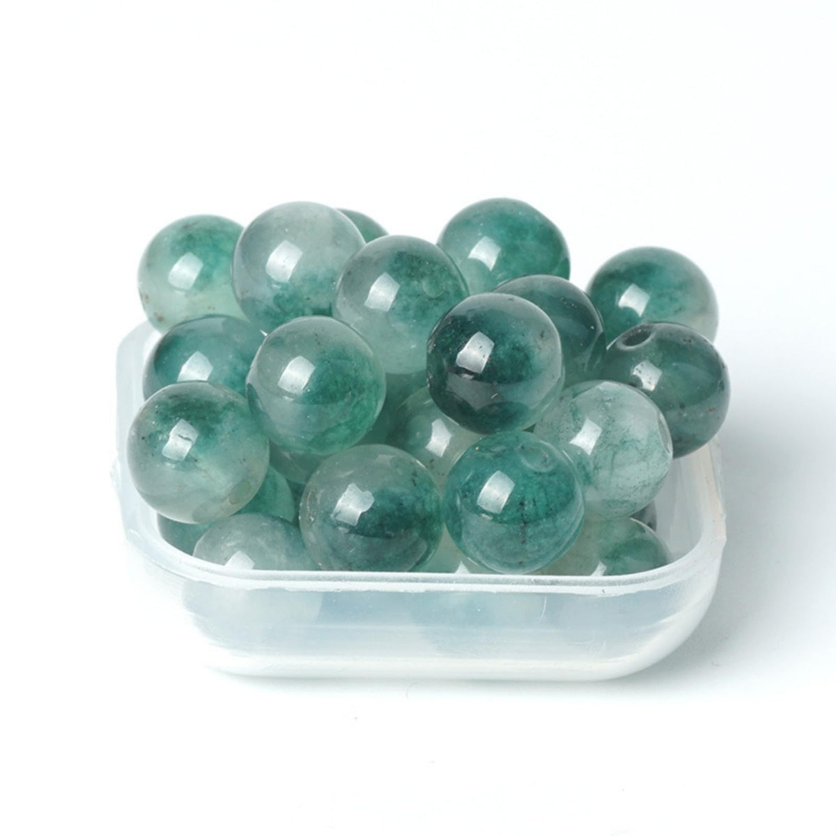 100Pcs Natural Stone 6mm Green Jasper Round Loose Gemstone Energy Healing Beads Hole Size 1mm DIY Smooth Beads for Bracelet Necklace Earrings Jewelry Making