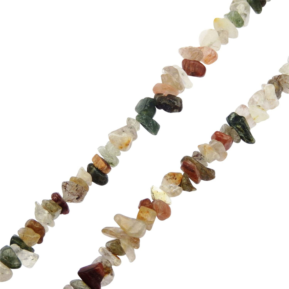 450PCS Rutilated Quartz Natural Irregular Chip Stone Beads 5-8mm Gemstones Crystal Loose Bead for Jewelry Making Bracelet Necklace DIY Craft Finding