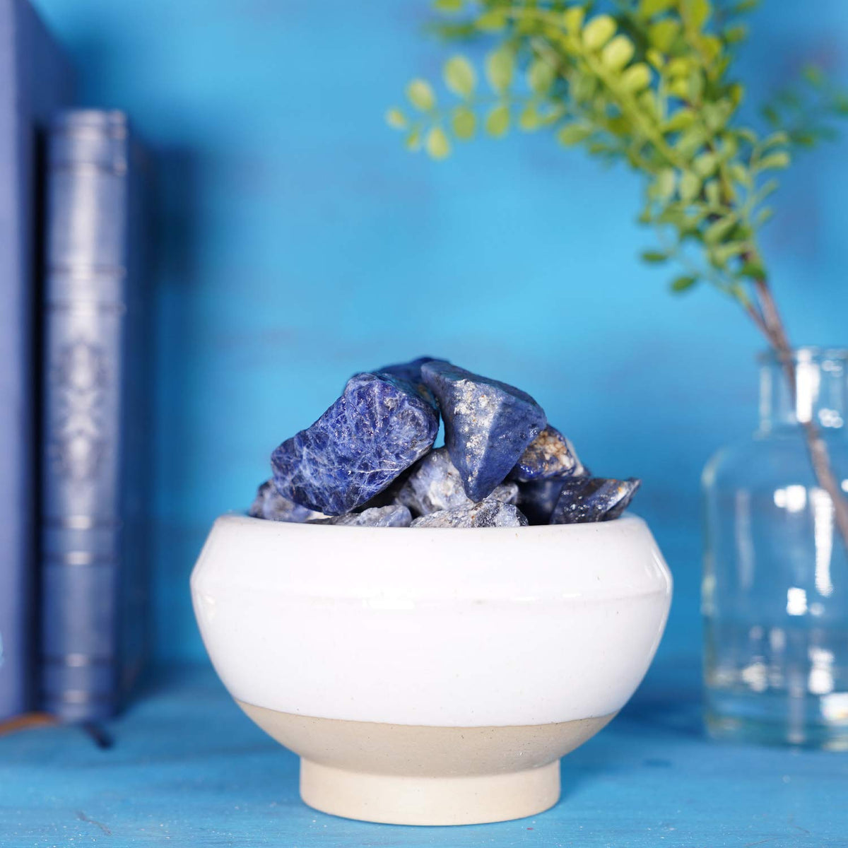 Crystal Allies 1 Pound Bulk Rough Blue Sodalite Reiki Crystal Healing Stones Large 1"