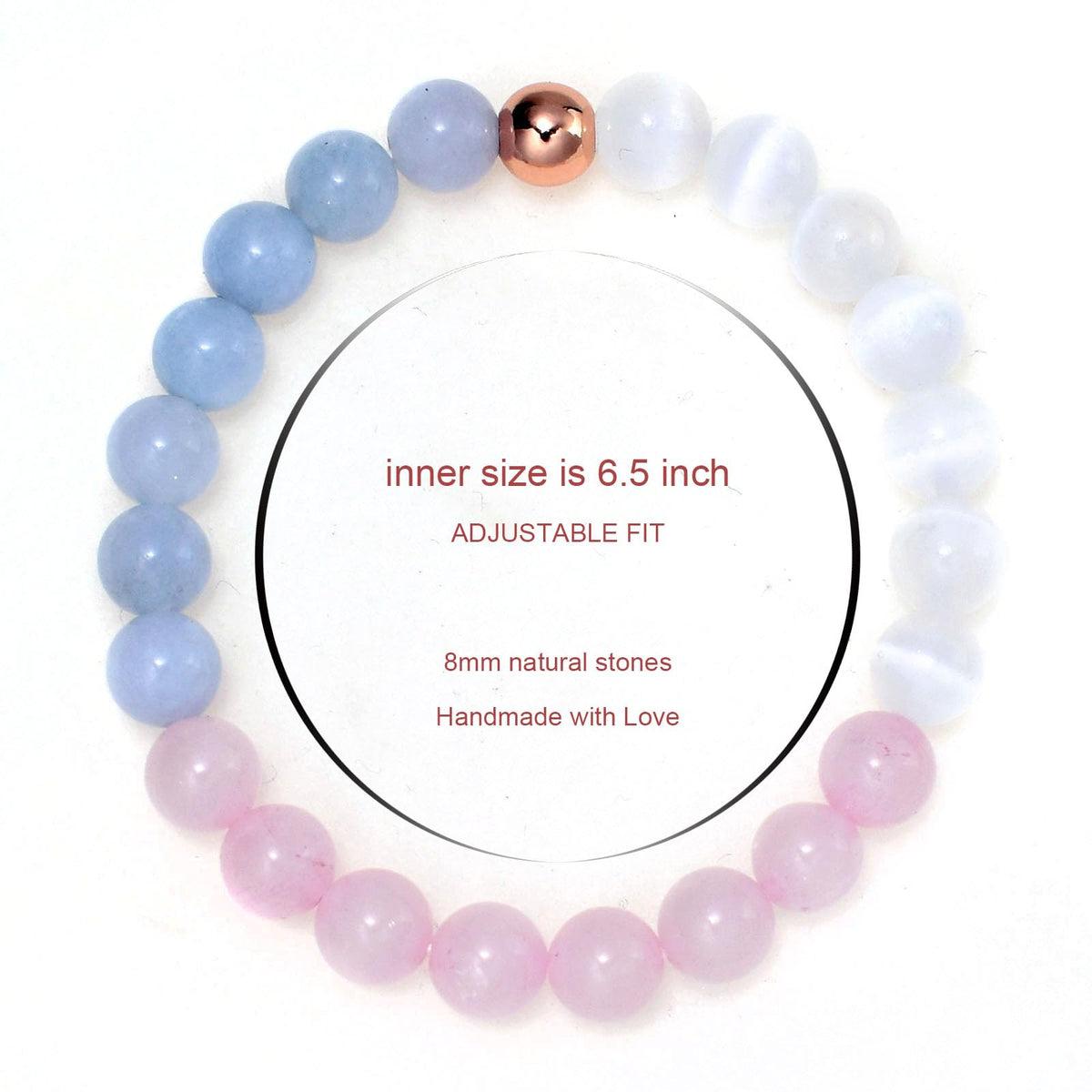 Ayriwoyi Rose Quartz Bracelet for Women Healing Crystal Stone Beaded Bracelet Aquamarine Love Bracelet Carnelian Selenite Bracelets
