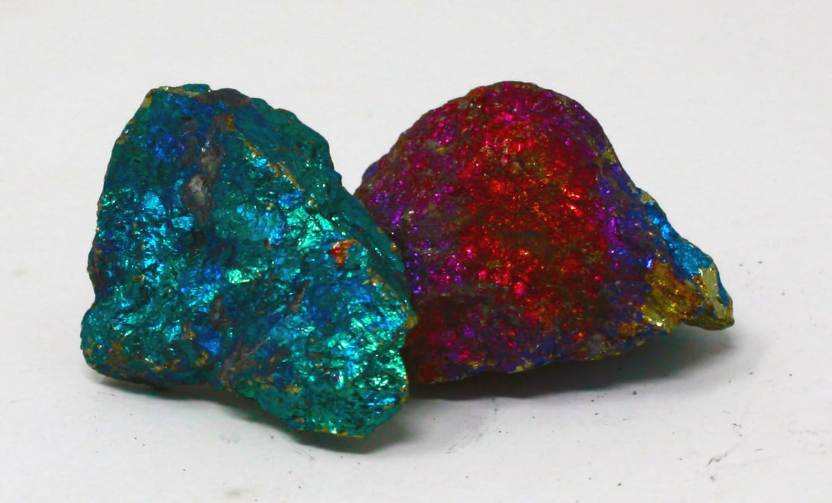 Peacock Chalcopyrite Crystals (2 Pieces) | Rough Natural Stones for Collecting, Meditation, and Energy Healing