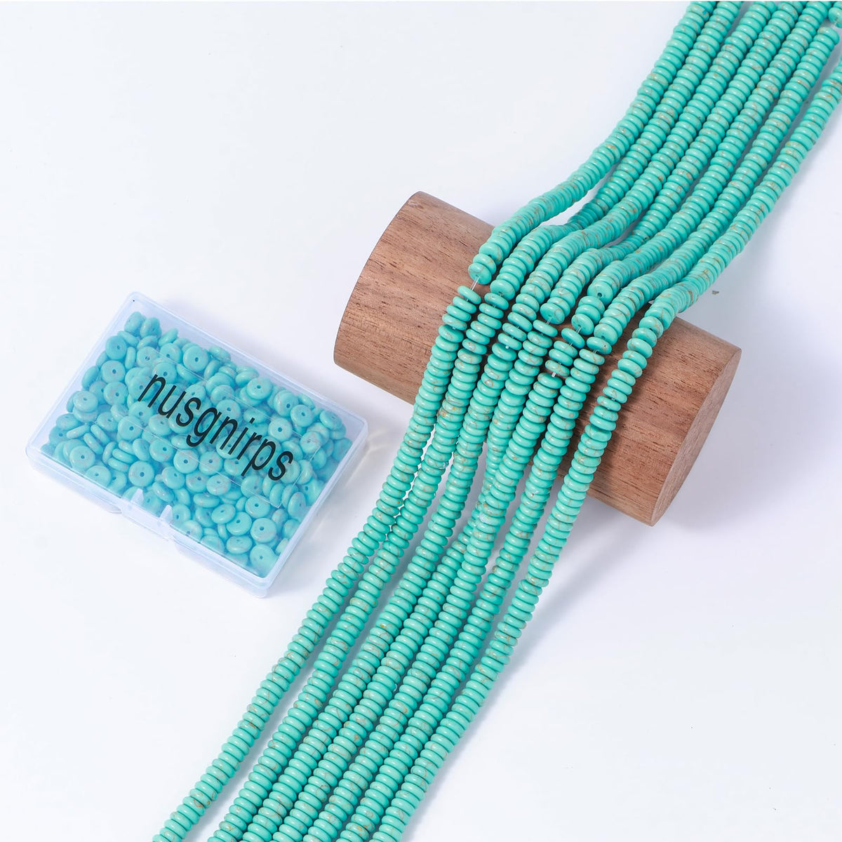 Natural Blue Turquoise Disk Stone Spacer Beads 6x2mm 38cm/str Flat Rondelle Loose Semi Gemstone Caps for Making Bracelets Necklace