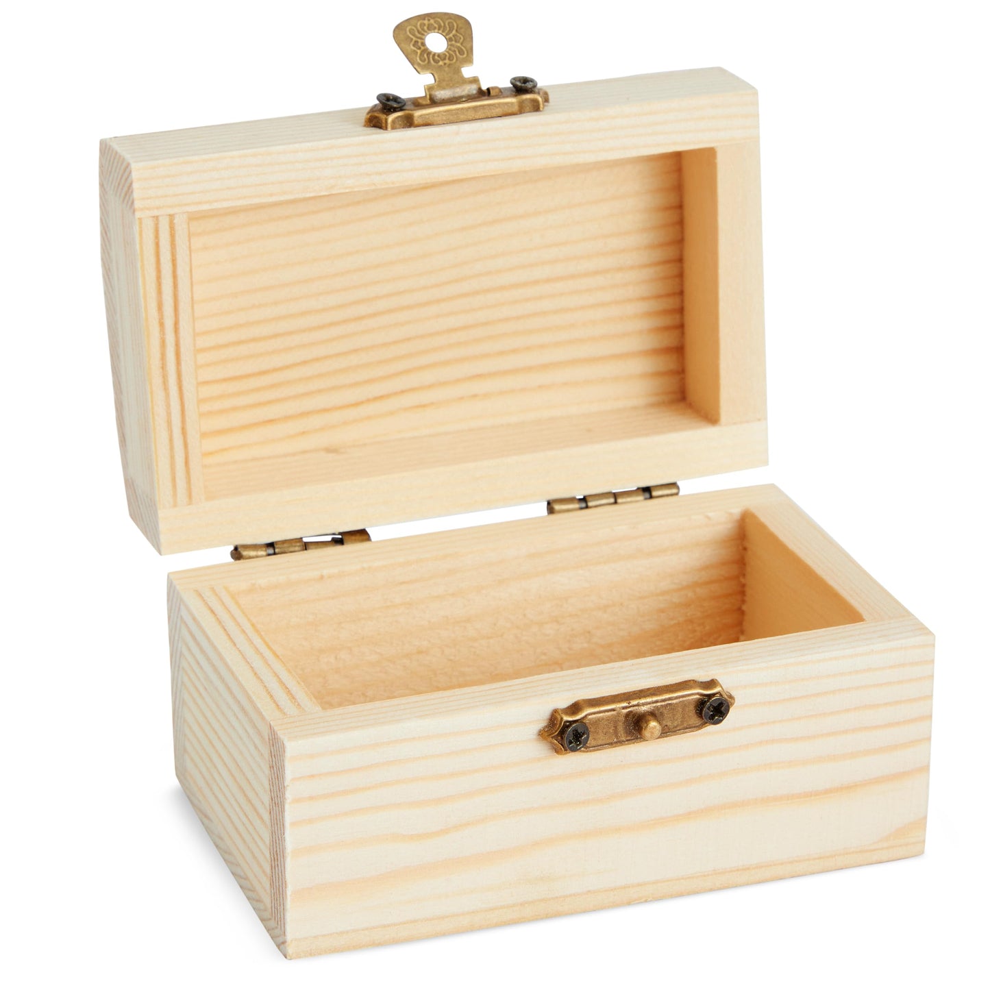 Bright Creations Baby Shower Decorations Mini Unfinished Wooden Treasure Boxes - 3.5 x 2.2 x 2 In, Brown, Pack of 12, Chest Style - Wooden Treasure Chest to Paint & Party Favors