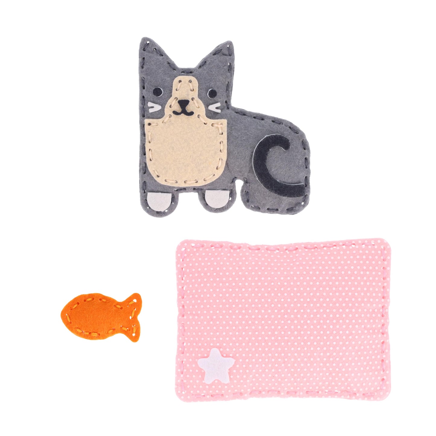 Petit Collage: Mini Craft Kit: Pocket Pet Kitten - Portable Felt Sewing Kit with Precut Pieces, Thread, Stuffing, ChildâSafe Needle & Tin â ScreenâFree Fine Motor Toy for Ages 6+
