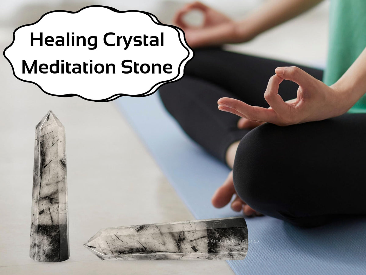 Amazing Gemstone Black Rutilated Quartz Crystal Towers ~ Natural Healing Crystal Point Obelisk for Reiki Healing & Crystal Grid (3" to 4" INCH)