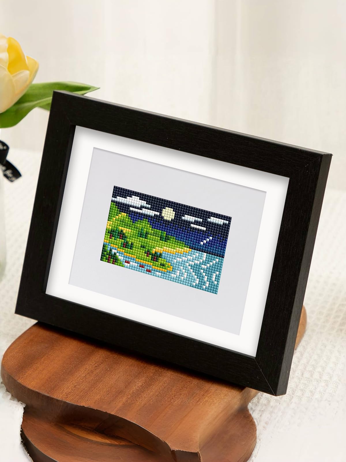 PeakLuv 10pcs Small Diamond Art Kits Small Diamond Painting Kits, Sunrise & Sunset Landscape Mini Diamond Art Kits for Beginners, Square Drill Mini Gem Painting 1-Hour Painting for Home Desktop Decor