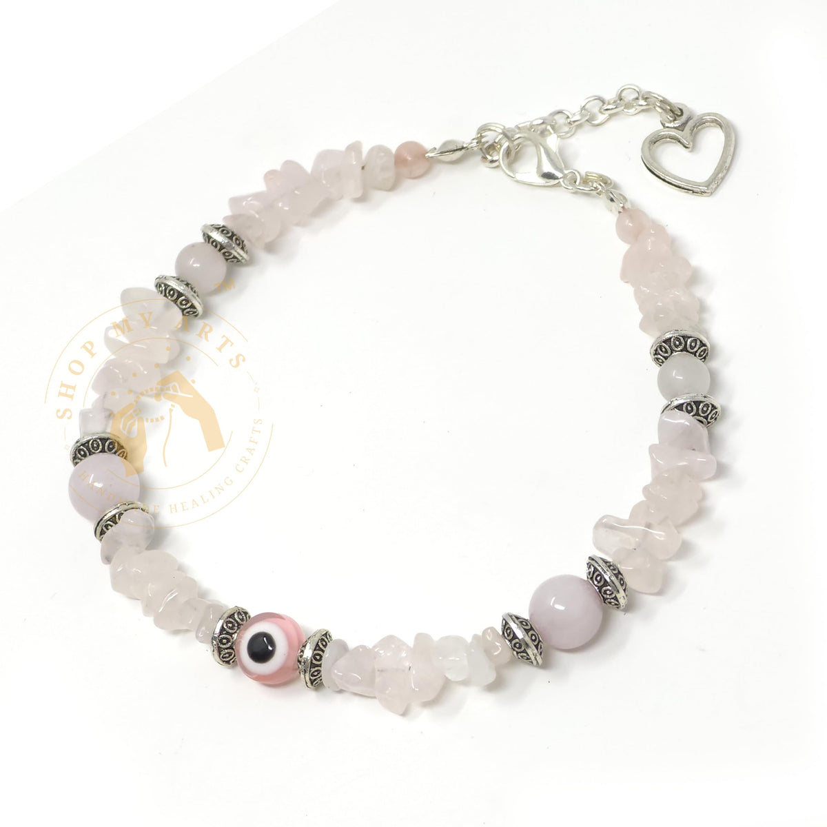 Shop My Arts Rose Quartz Bracelet for Women - Birthday Gifts for Women Mom with Authentic Crystals and Healing Stones