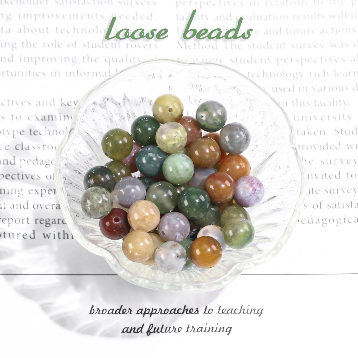 4mm Natural Gemstone Round Inidan Agate Beads for Jewelry Making Small Crystal Beads for Bracelets Necklace Earrings Crafts (15"/Strand)