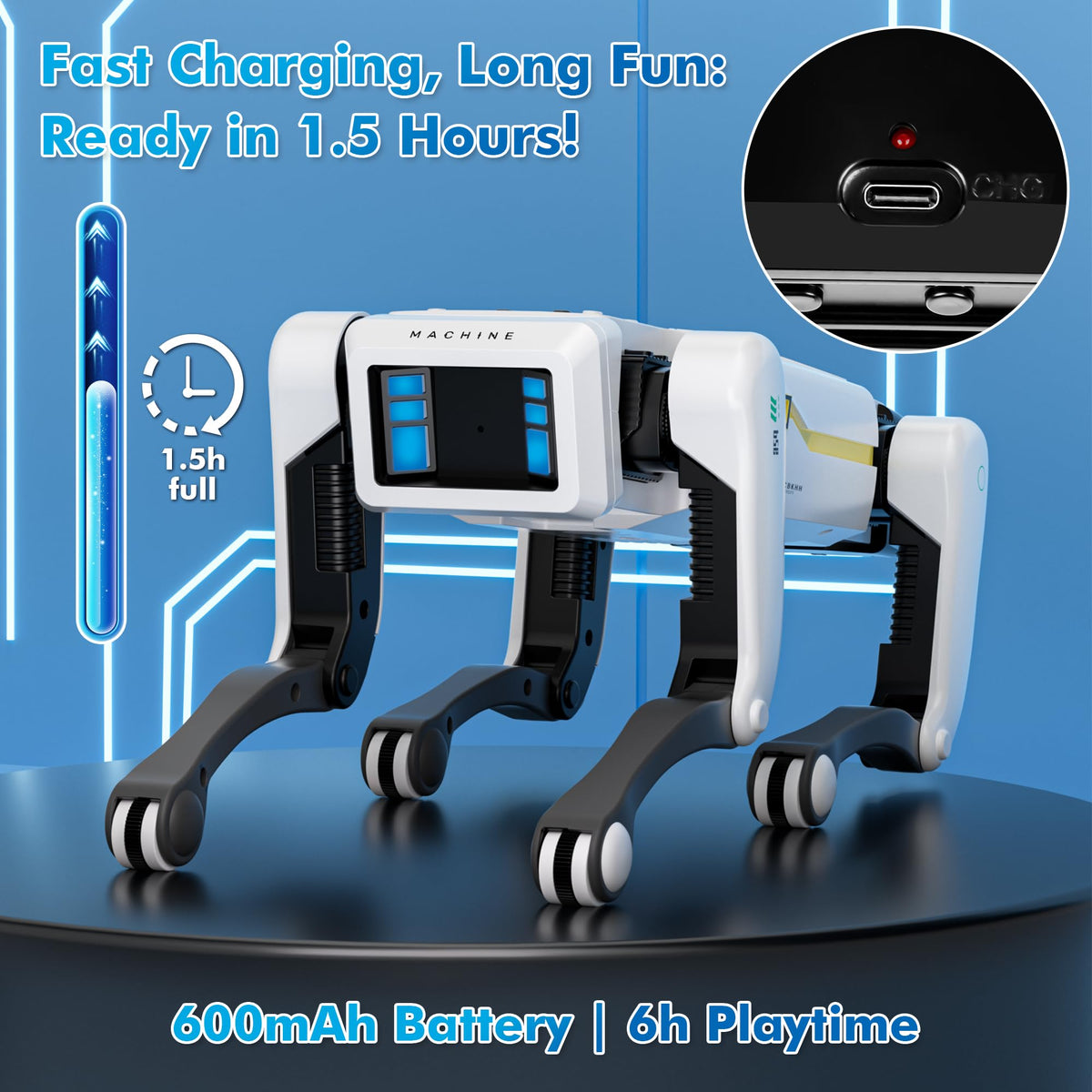 Dingdongwu Smart Robot Dog - Interactive STEM Pet with Voice Control, 30+ Actions & APP Programming, Durable Design for Kids Age 6+ (Compatible with iOS/Android)