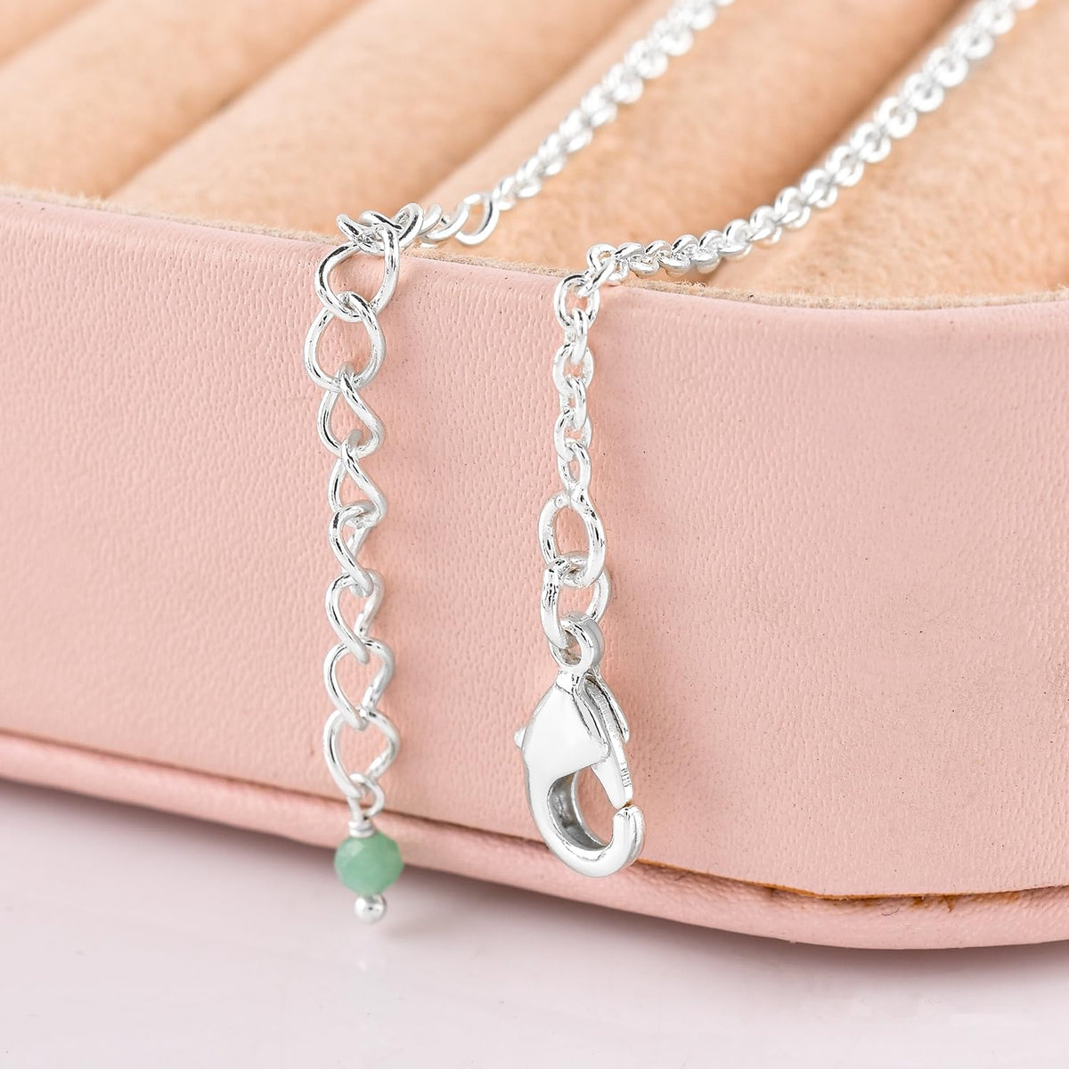 YANARA Emerald Ankle Bracelets for Women, Waterproof Anklets For Women, Natural May Birthstone Green Beaded Dainty Boho Summer Beach Jewelry, 9”+1.25” Adjustable Silver Plated Chain, Non Tarnish Foot Jewelry