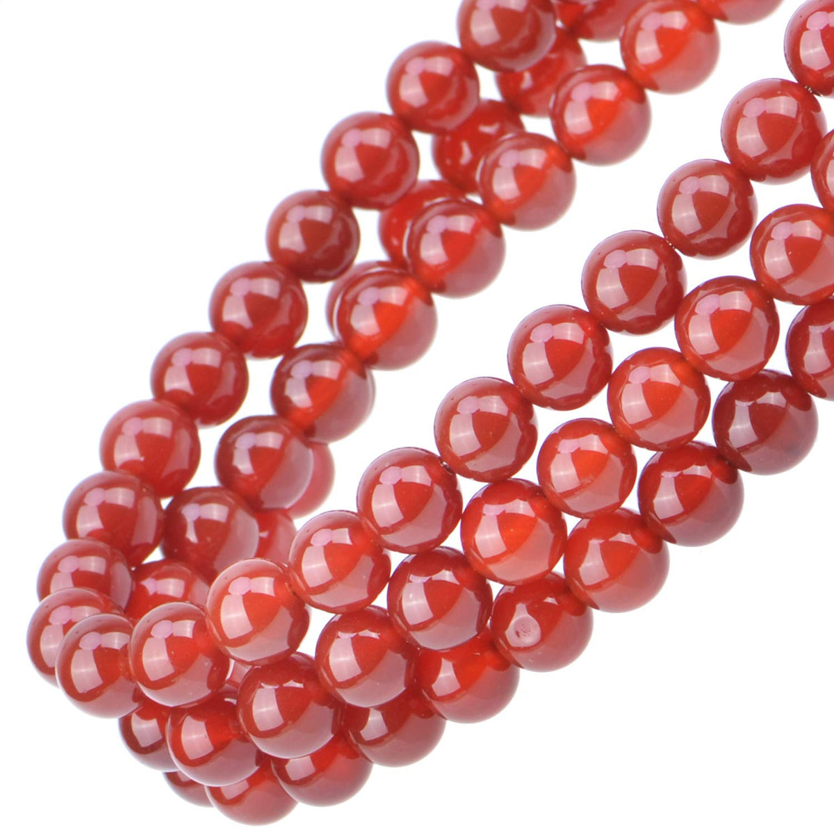 100Pcs Natural Crystal Beads Stone Gemstone Round Loose Energy Healing Beads with Free Crystal Stretch Cord for Jewelry Making (Carnelian, 8MM)