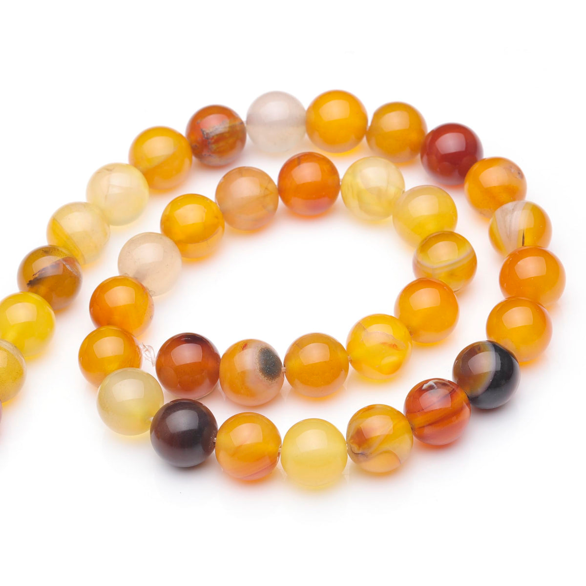 Youngbling Natural Gemstone Beads for Jewelry Making,6mm Amber Agate Polished Round Smooth Stone,Genuine Real Stone Red Beads for Bracelet Necklace 15 Inch(Amber Agate,6mm)