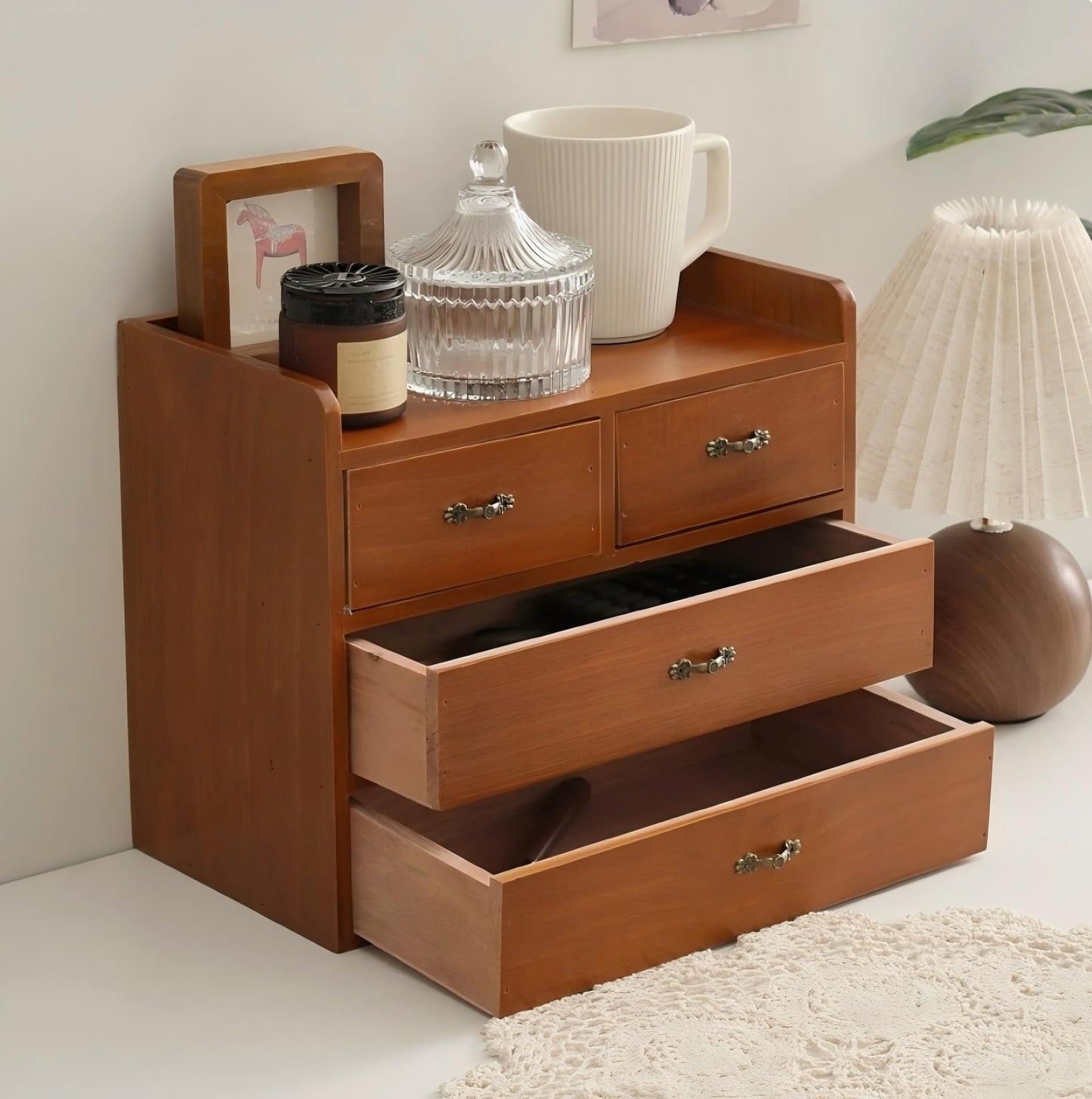 Xiaoyez Desk drawer organizer ,wooden desk organizer,desktop organizer with drawers,countertop drawers,4 drawer storage organizer,office organization,office organization and storage