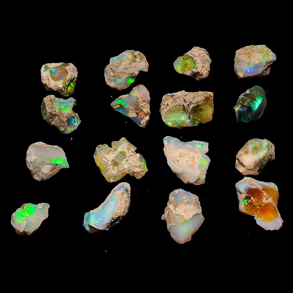 GEMKORA 100 cts Ethiopian Opal Raw, Fire Play Opal, Opal Supply, Jewelry Making Stones, DIY Crystals, Chakra Opal, Healing Opals, Birthstone, Good Luck Gemstones, Opal Rough