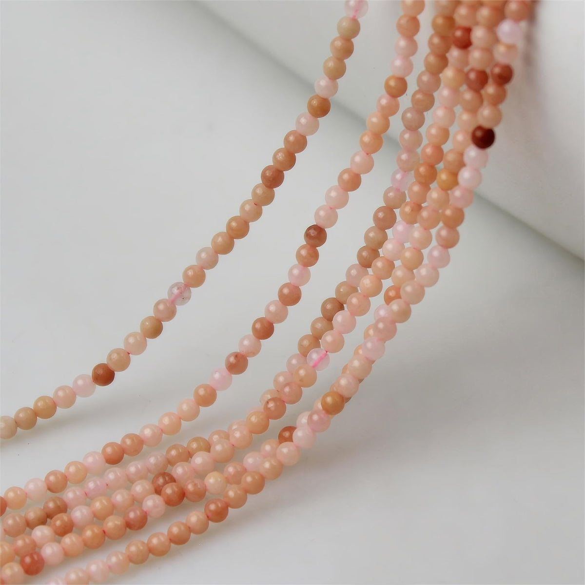 MJDCB 320pcs Natural Small Stone Beads 2mm Pink Aventurine Round Smooth Loose Gemstone Bead for Jewelry Making Bracelets Earrings Necklaces Accessories