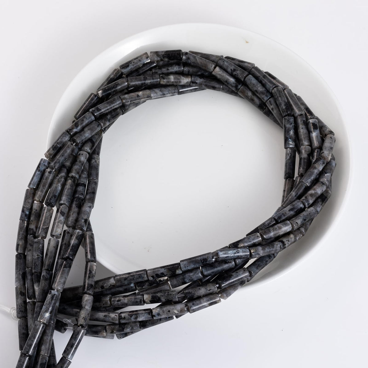 Natural Black Spectrolite Cylinder Tube Beads 4x13mm 38cm/str Loose Semi Gemstone Stone Beads for Making Bracelets Necklace Earrings