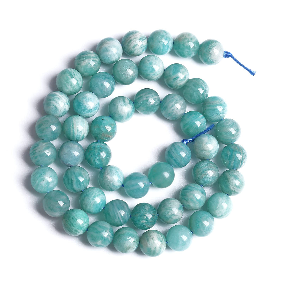 8MM 45PCS Natural Stone Amazonite Gemstone 2A Grade Crystal Loose Beads for Jewelry Making DIY Bracelet Necklace 1 Strand