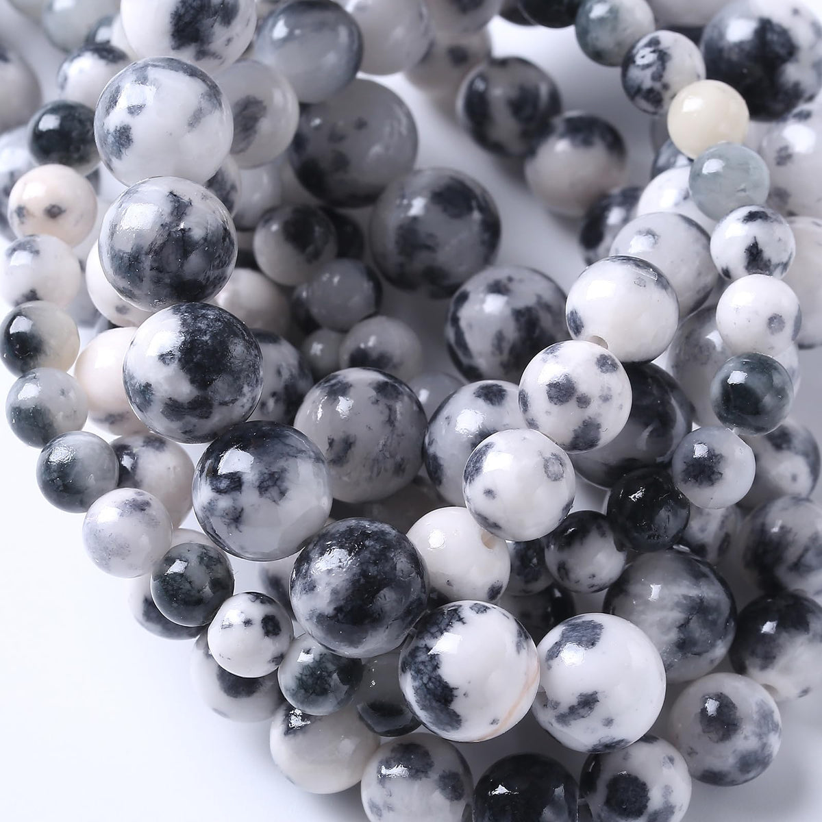6MM 60PCS Black White Persian Jade Spacer Loose Beads for Jewelry Making DIY Bracelet Necklace
