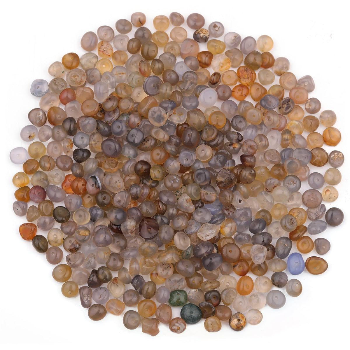 400pcs Natural Chip Stone Beads for Jewelry Making Blue Agate 5-8mm Irregular Gemstones Healing Crystal Loose Rocks Bead Hole Drilled for Ring Earrings Necklace Bracelet Making DIY Art Crafts