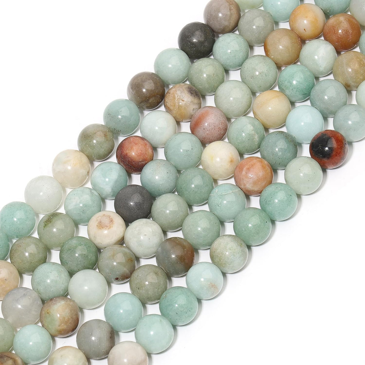 Yochus 60pcs Polish Amazonite Beads,6mm Healing Power Natural Stone Round Loose Gemstone Beads for Jewelry Making Earring Necklace DIY Crafts