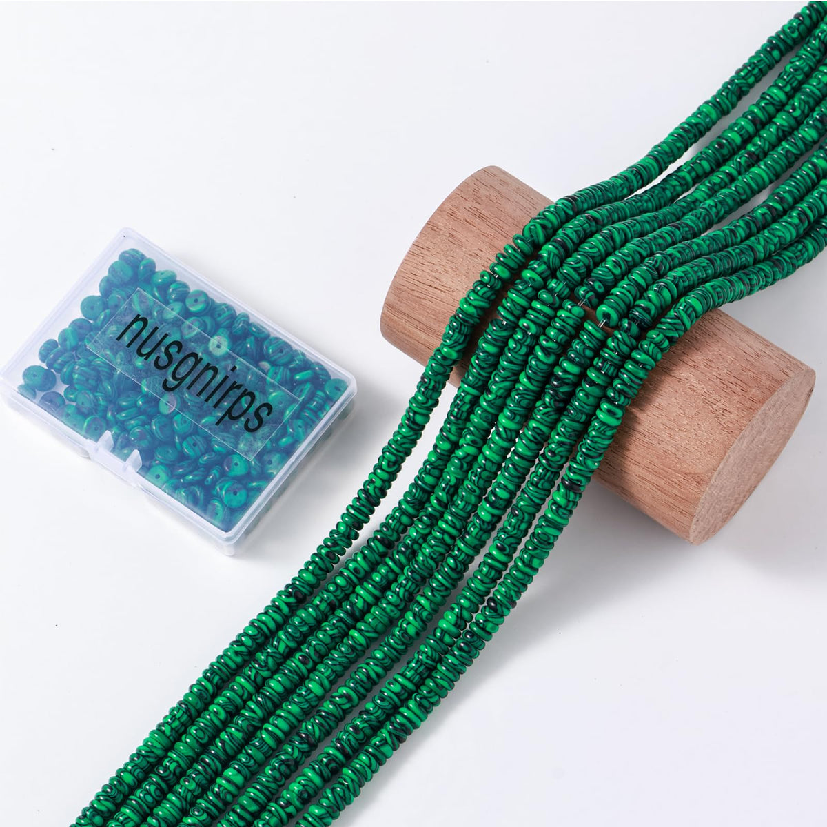 Natural Malachite Stone Disk Spacer Beads 6x2mm 38cm/str Flat Rondelle Loose Semi Gemstone Caps for Making Bracelets Necklace