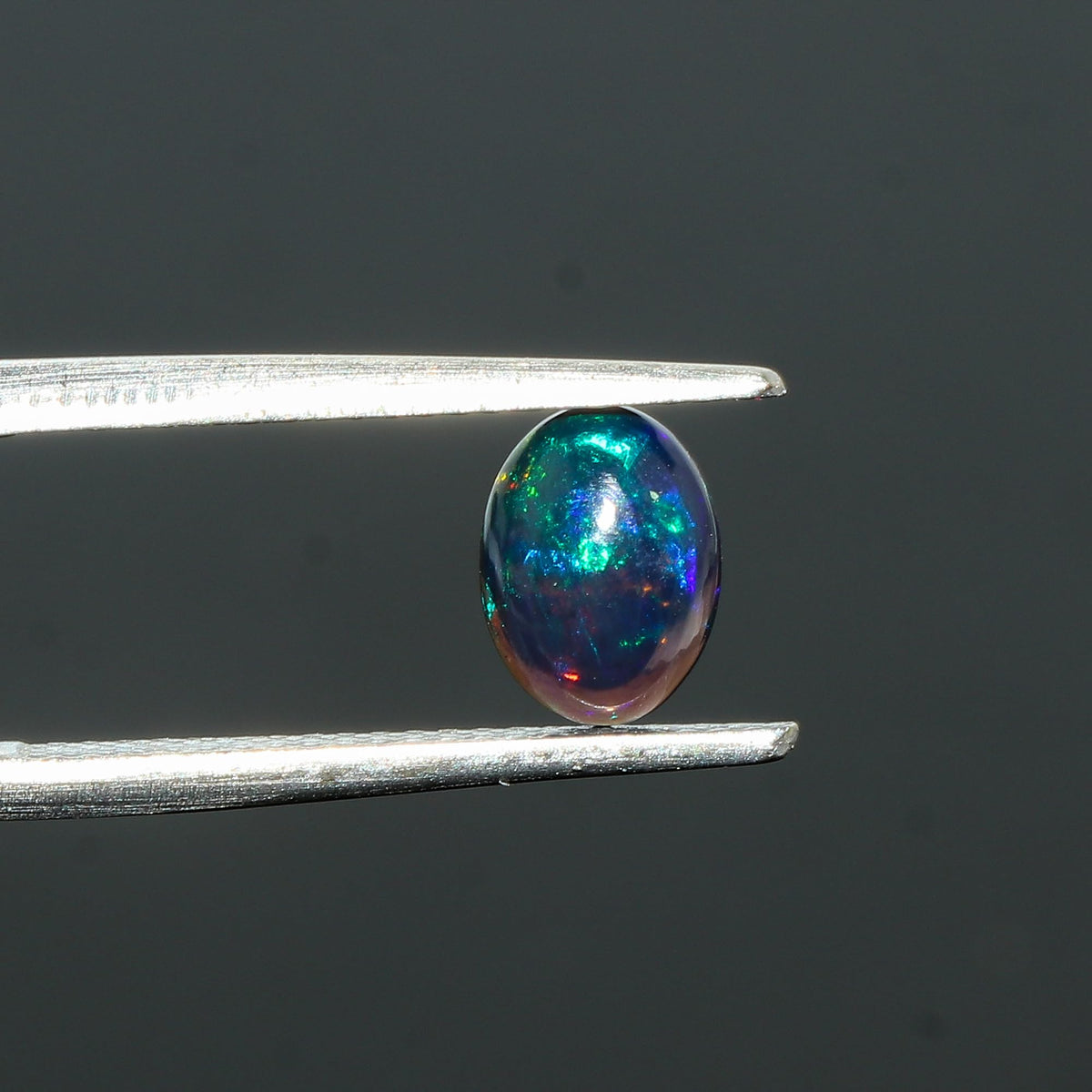 AURA GEMS Natural Black Opal Oval Shape-Ethiopian Opal Gemstone Wholesale Lot-Healing Crystals-DIY Jewelry Making Bulk Gemstone Deal (2 Piece Pack Of, Oval Cabochon, 8x6x4mm)