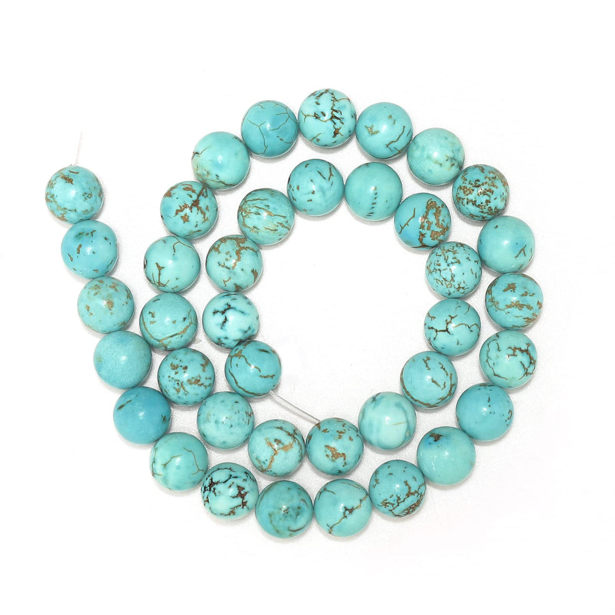 60pcs 6mm Natural Turquoise Gemstone Beads Energy Healing Crystal Round Loose Stone Beads for Jewelry Making, DIY Bracelets Necklaces
