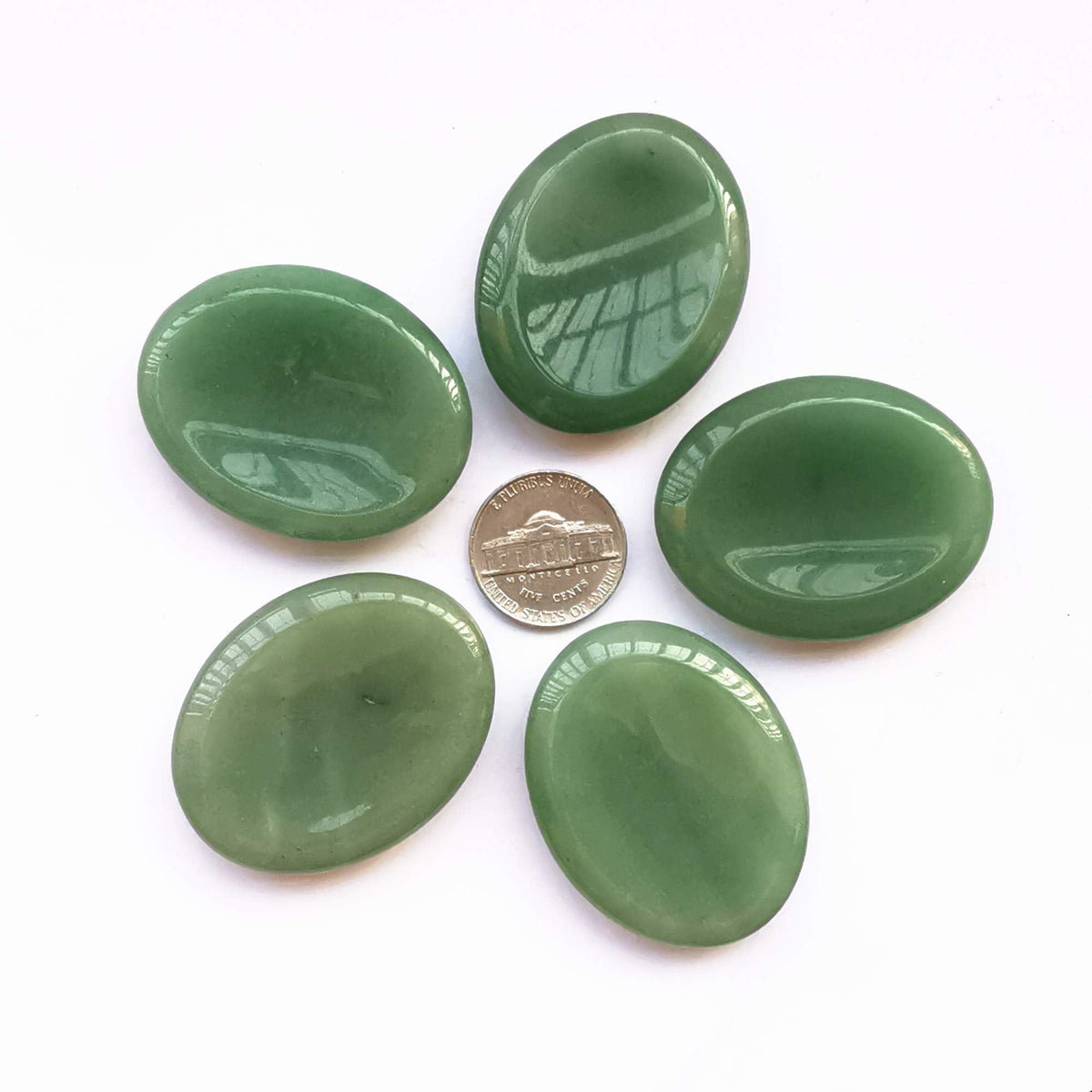 Bacatgem 1 Pcs Natural Green Aventurine Crystal Thumb Worry Stone,Stress Relax Healing Reiki Crystal Pocket Palm Stones
