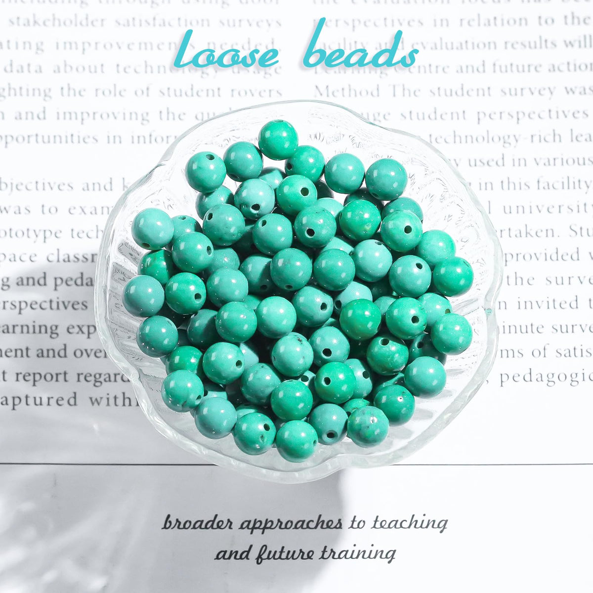 Natural Gemstone Round Loose Beads for Jewelry Making DIY Crystal Energy Healing 1 Strand 15" (Green Turquoise, 4mm (15"/Strand))