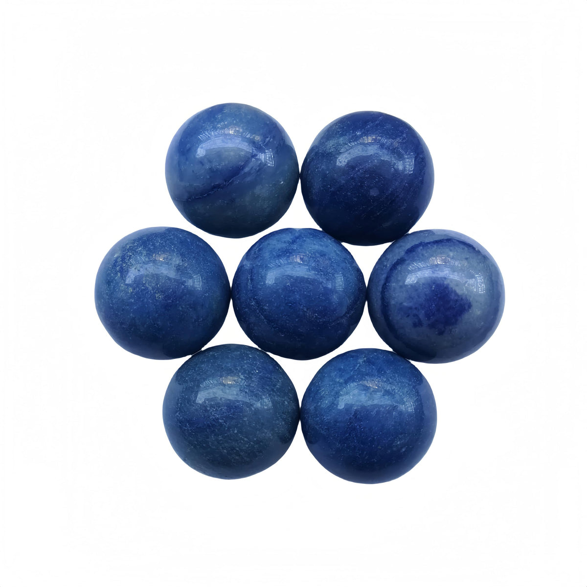Sunshcat Natural Blue Aventurine 0.78 Inchs Crystals and Healing Stone Ball Set,Home Desktop Feng Shui Array Decoration(7 Pieces) 