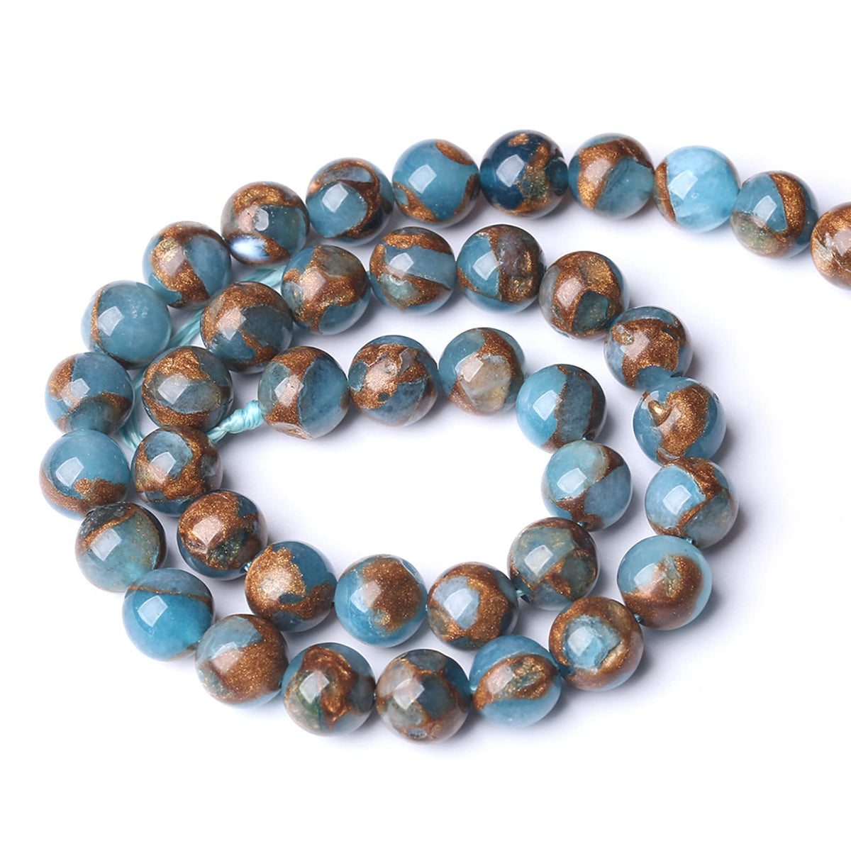 4MM 88PCS Lake Blue Cloisonne Craft Spacer Loose Beads for Jewelry Making DIY Bracelet
