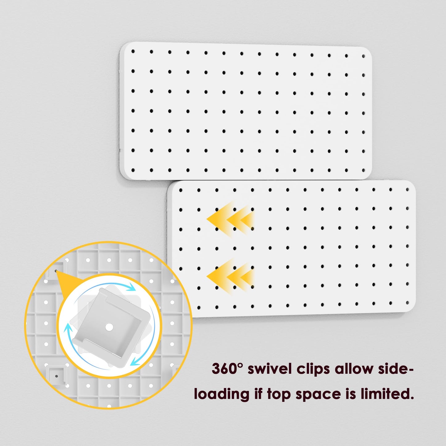 DAIMOT Pegboard Combination Kit - Pegboards and Accessories Modular Hanging for Wall Organizer, Crafts Organization, Ornaments Display, Nursery Storage, Peg Board (2)
