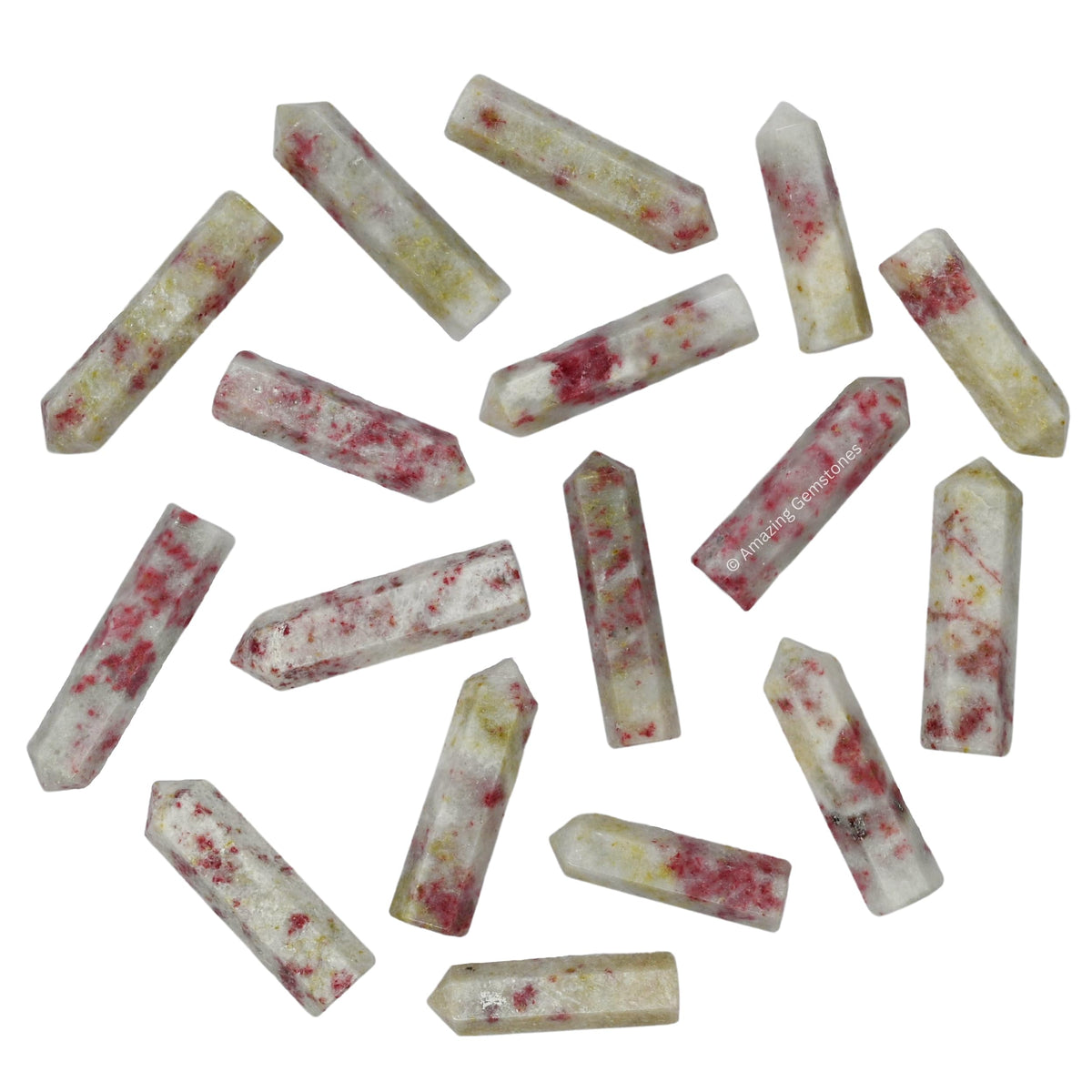 Amazing Gemstone Cinnabarite Crystal Points Bulk Healing Crystals - Pack of 3 Single Terminated Healing Wand Point Bulk Crystals for Crafts, Crystal Grid, DIY Work - Premium Crystals - Beginners Gift