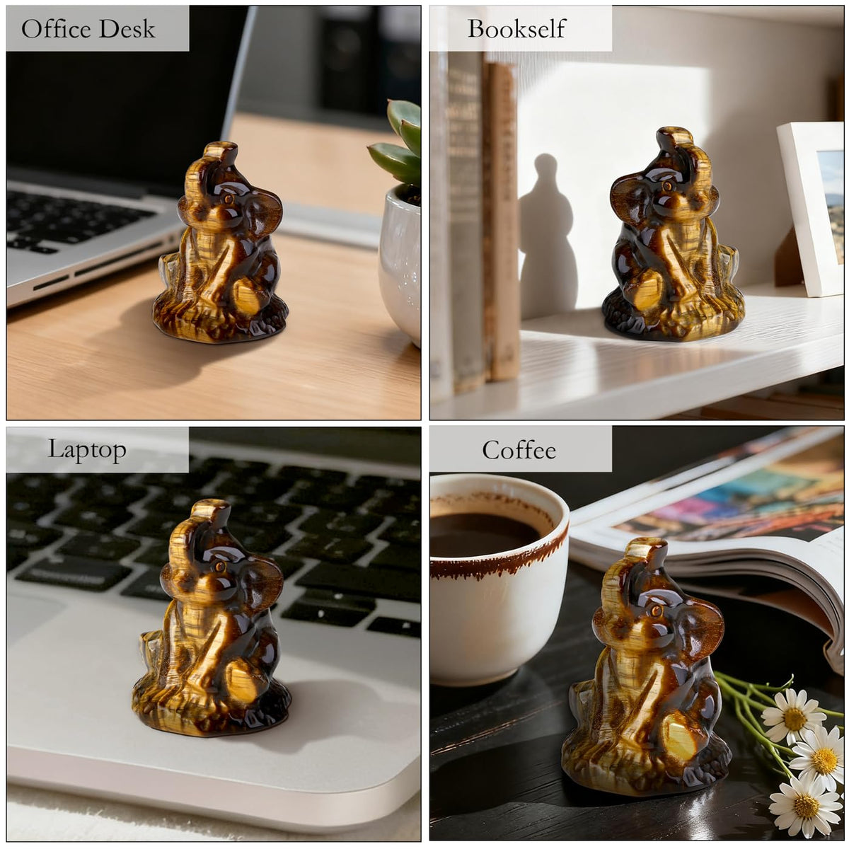 ZHIYUXI Brown Elephant Gifts for Women Encouraging Elephant Decor Lucky Cute Elephants Figurine Inspirational Gifts for Women