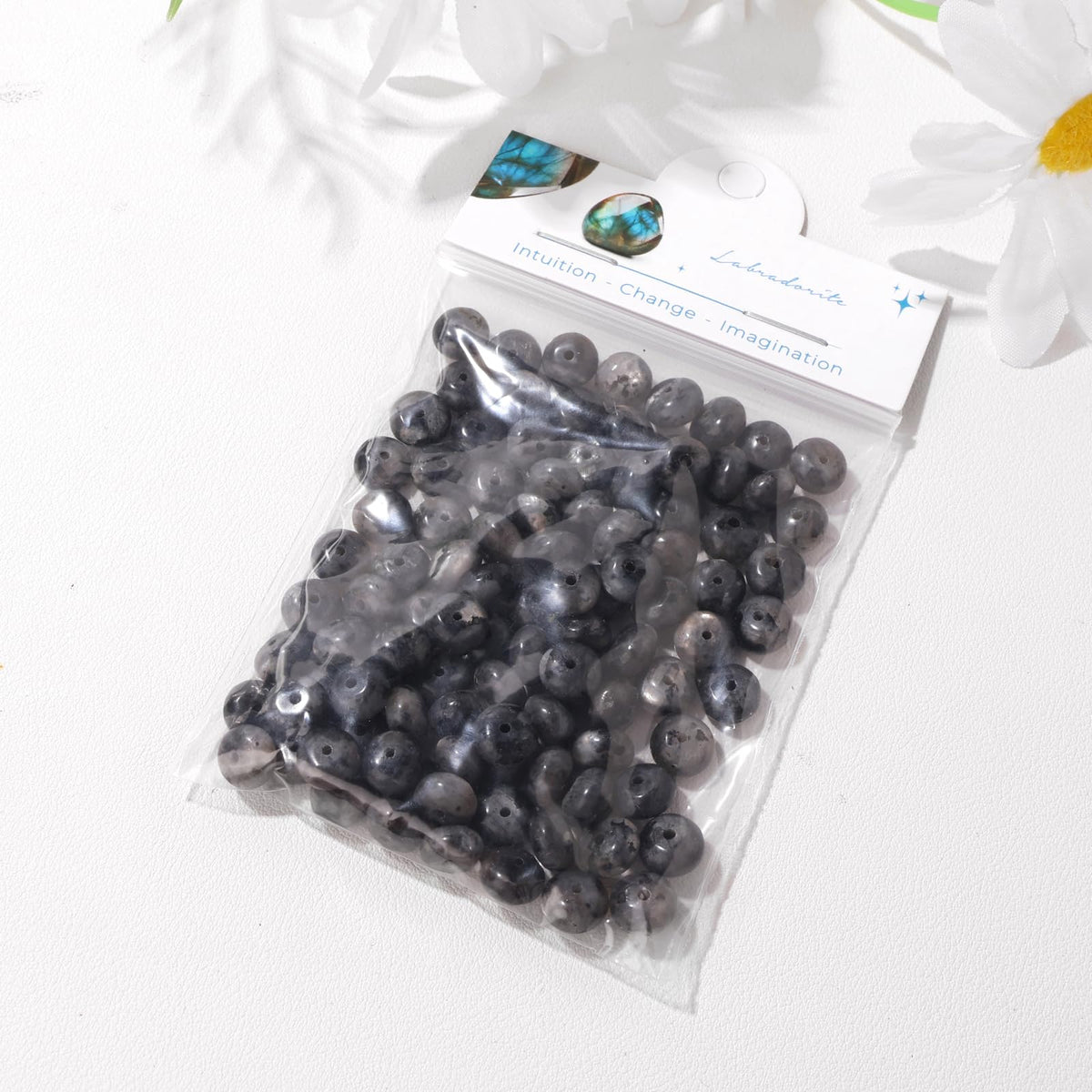 Raicegs 100pcs 5×8mm Rondelle Labradorite Beads Natural Gemstone Beads Abacus Disk Stone Loose Beads for Jewelry Making DIY Bracelets Necklace