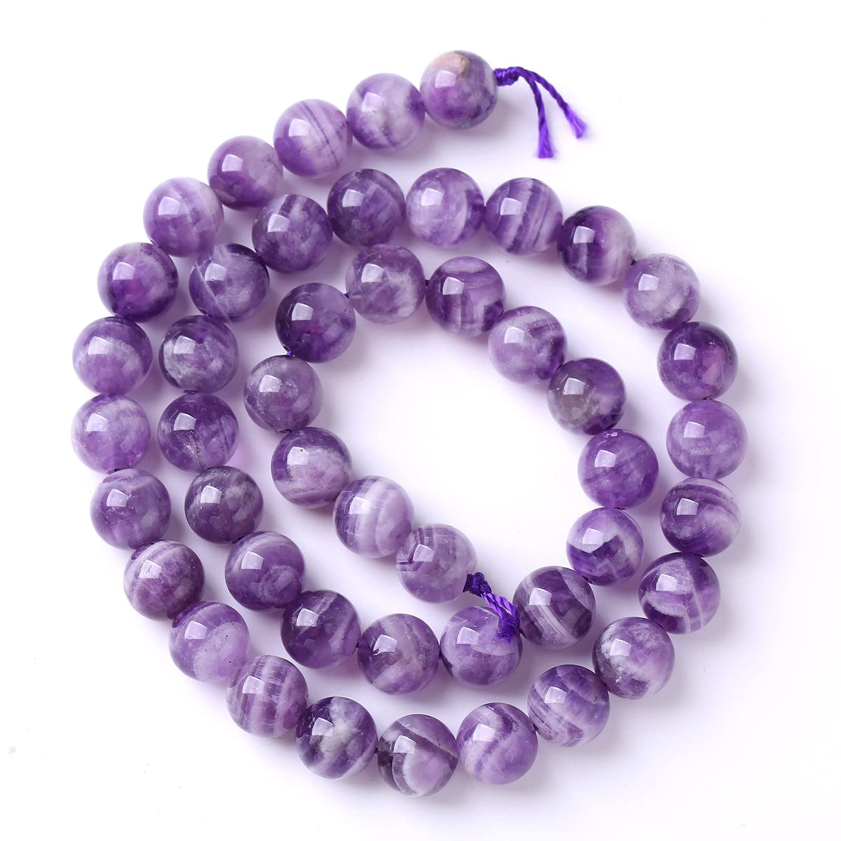 4MM 86PCS Purple Amethyst Dream Lace Beads Natural Quartz Crystal Stone Loose Beads for Jewelry Making DIY Bracelet Grade A+ 15 inches Strand