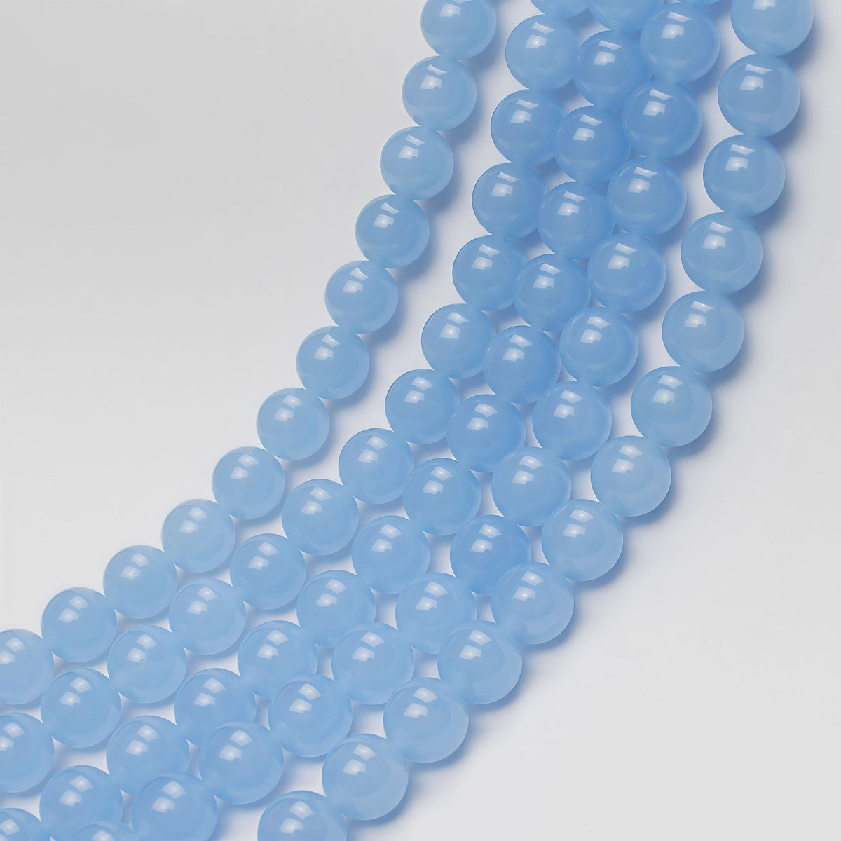 MJDCB Natural Aquamarine Chalcedony Round Loose Beads for Jewelry Making DIY Bracelet Necklace (12mm)
