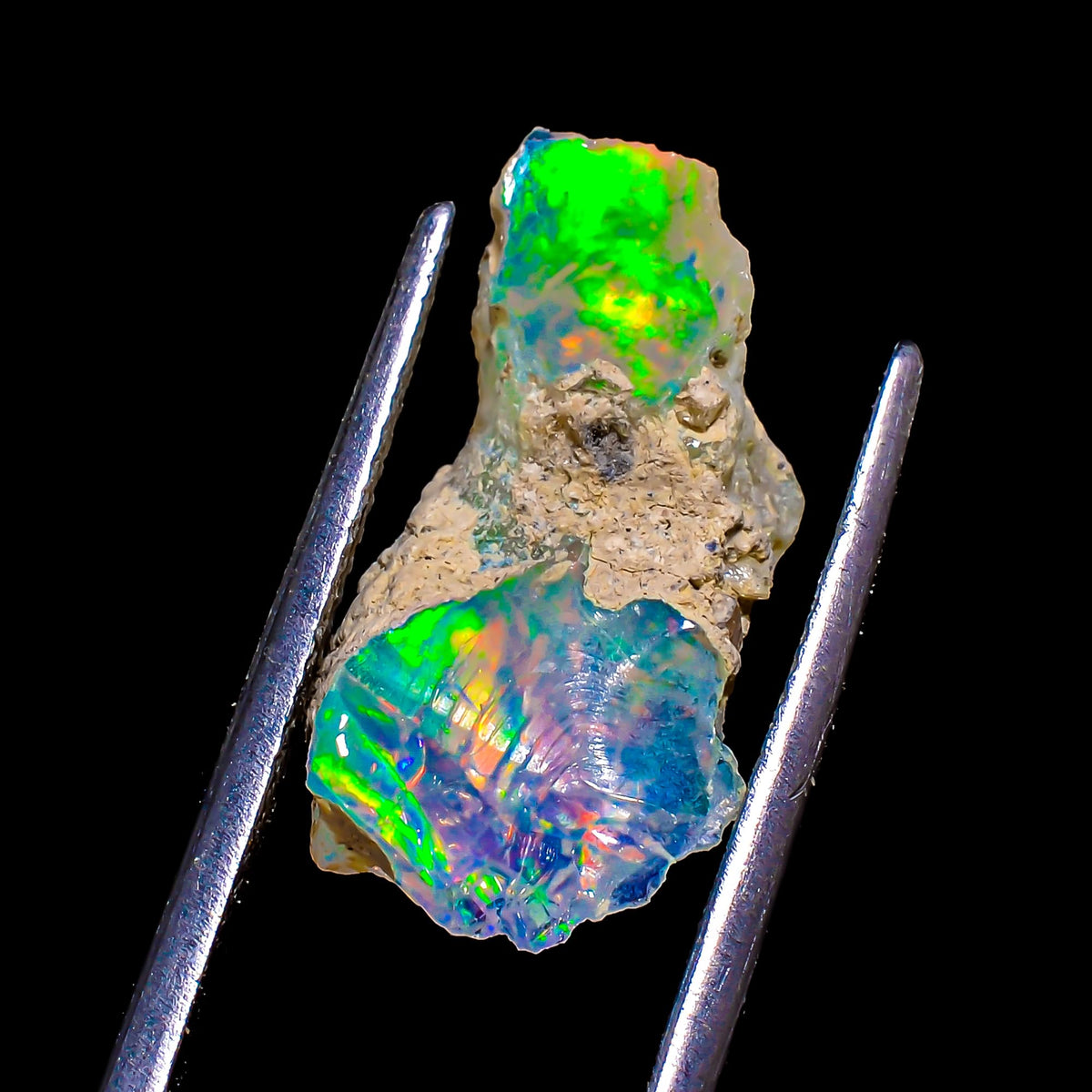 Natural 4.5 Cts Raw Ethiopian Opal Rough Gemstones Multi Fire Welo Opal Stones for Tumbling & Jewelry Making Supplies Healing Crystals Gems Rocks Loose Gemstones