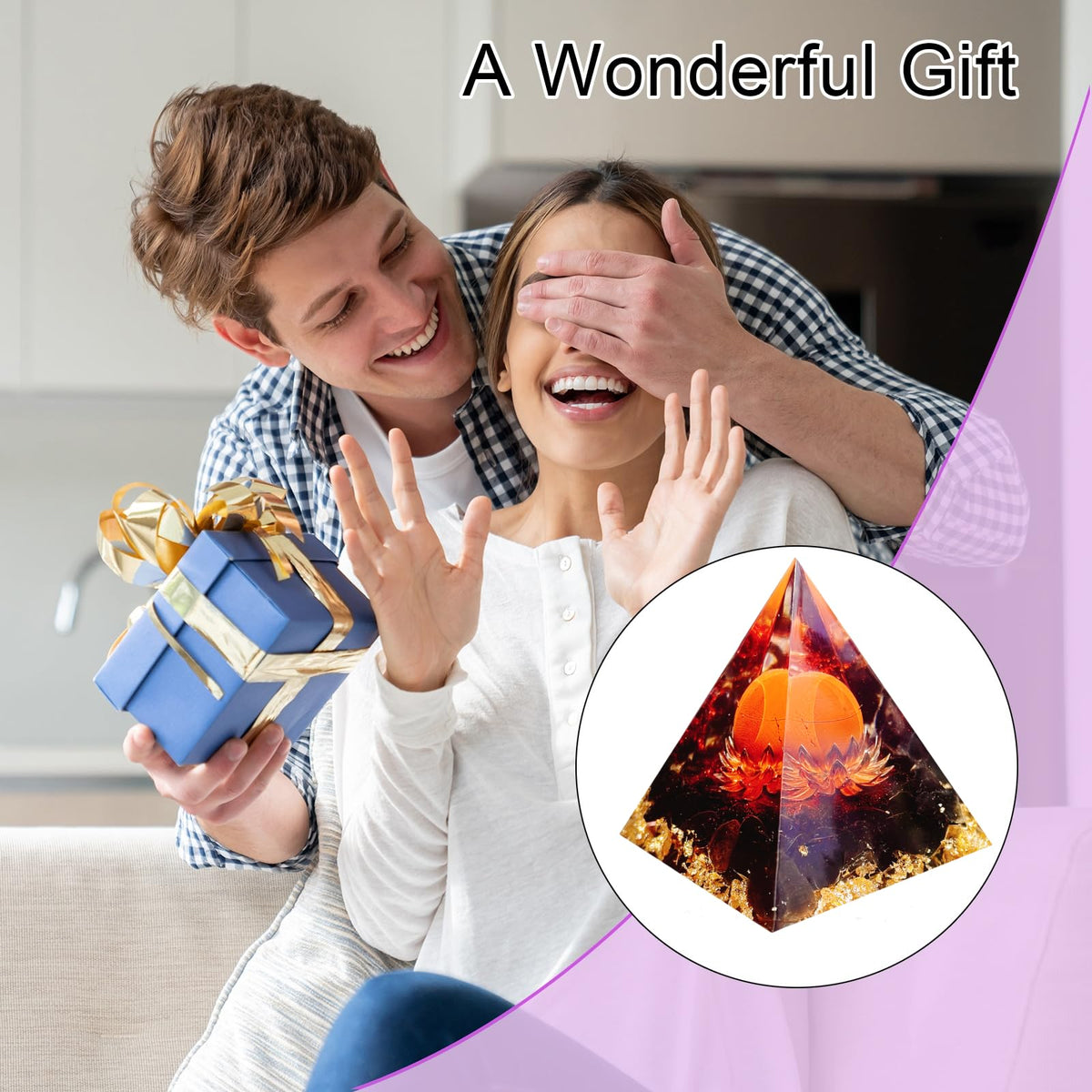 Saefheled The Flower of Life Orgone Pyramid,Natural Energy Obsidian&Rainbow Stone Orgonite Crystal Healing Pyramid,for Reduce Stress, Balance Chakra,Meditation Attract Luck,Accumulate Wealth&Health