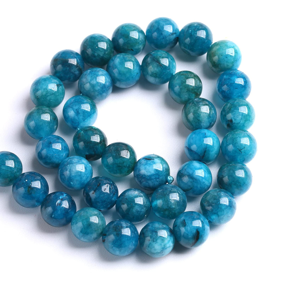 12MM 32PCS Blue Apatite Spacer Loose Beads for Jewelry Making DIY Bracelet Necklace