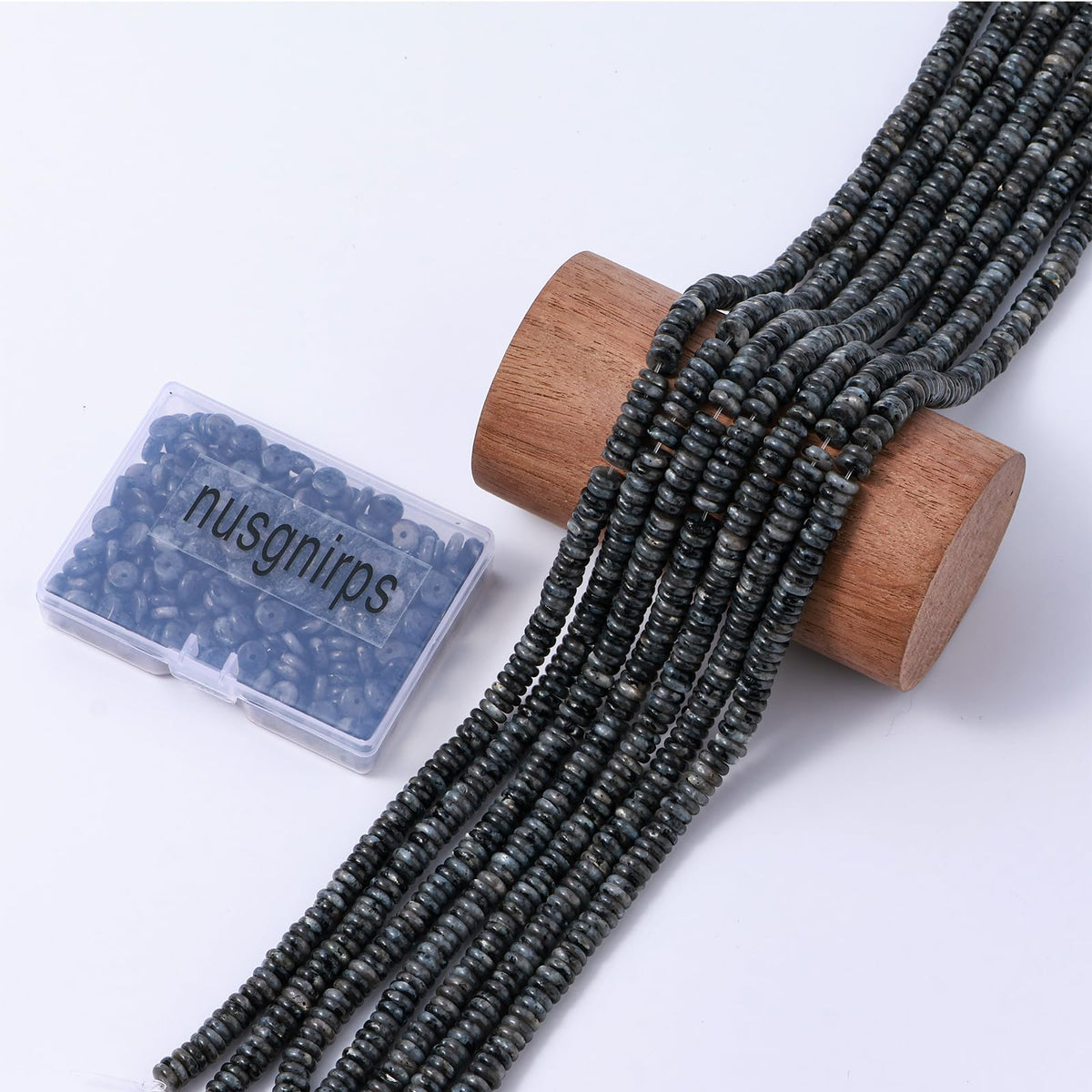 Natural Black Spectrolite Disk Stone Spacer Beads 6x2mm 38cm/str Flat Rondelle Loose Semi Gemstone Caps for Making Bracelets Necklace